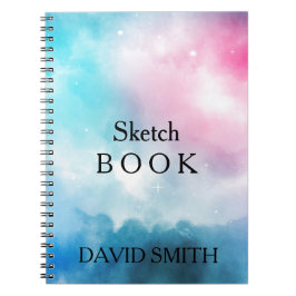 Caderno Espiral Notebook Abstrato Bluesky WaterColor