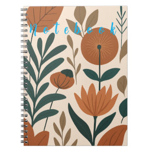 Caderno Espiral Notebook abstrato Botânico
