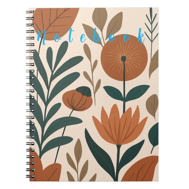 Caderno Espiral Notebook abstrato Botânico (Frente)