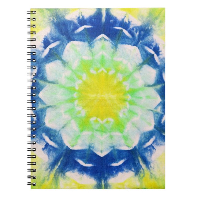 Caderno Espiral Notebook abstrato Daisy Azulejo (Frente)