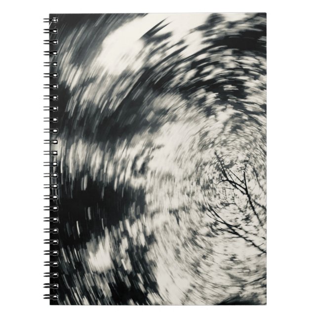 Caderno Espiral Notebook abstrato em preto-e-branco (Frente)