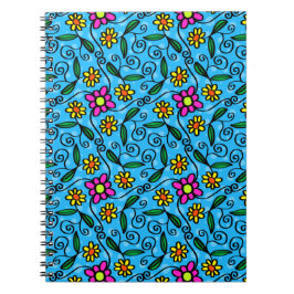 Caderno Espiral Notebook Abstrato Floral
