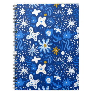 Caderno Espiral Notebook Abstrato Floral Star com Conexão Espiral