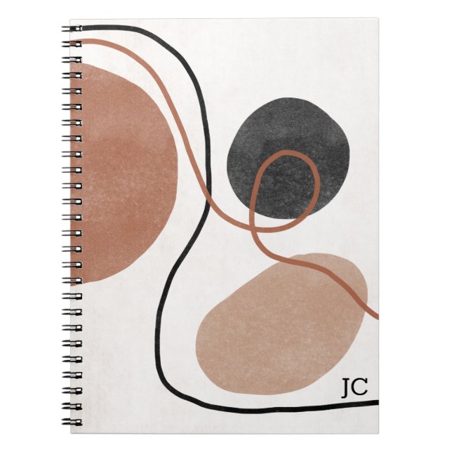 Caderno Espiral Notebook Abstrato Forma Livre (Frente)