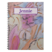 Notebook Abstrato Pastel Floral Personalizado
