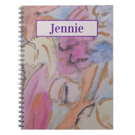 Caderno Espiral Notebook Abstrato Pastel Floral Personalizado