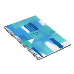 Caderno Espiral notebook abstrato verde azul