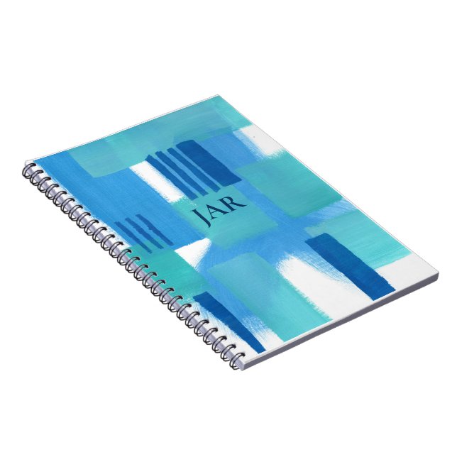Caderno Espiral notebook abstrato verde azul (Lado Direito)