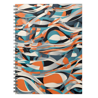 Caderno Espiral Notebook Abstrato Waves - Moderno e dinâmico