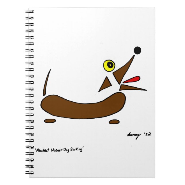 Caderno Espiral Notebook Abstrato Wiener Dog (Frente)