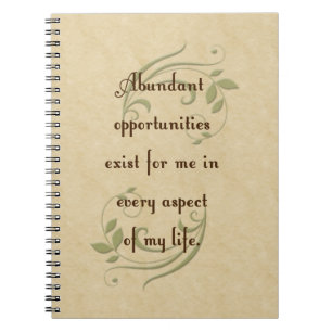 Caderno Espiral Notebook Abundant Oportunidades de Afirmação