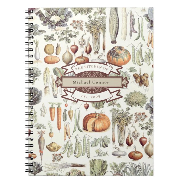 Caderno Espiral Notebook Adolphe Millot Vegetable Kitchen Recebe (Frente)