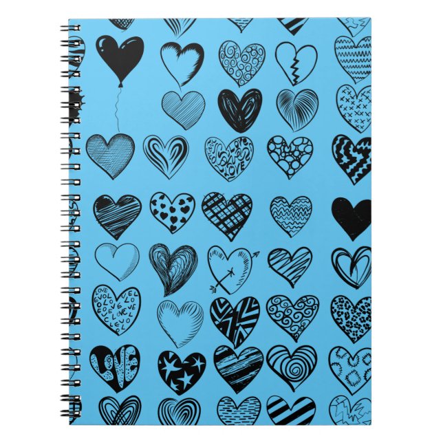 Caderno Espiral Notebook Adorable Black Heart Scribble Drake (Frente)