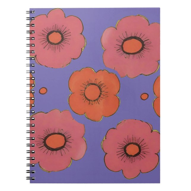 Caderno Espiral Notebook Afro Poppies Spiral (Frente)