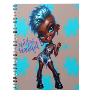 Caderno Espiral Notebook Afro Punk Blue Star Bonito