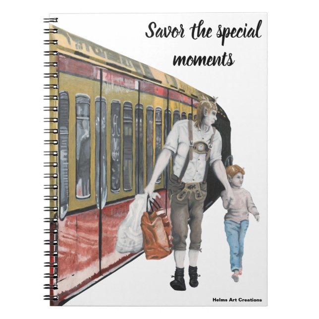 Caderno Espiral Notebook alemão Elf Berlin Train Trip Fantasy Art (Frente)