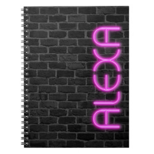 Caderno Espiral Notebook ALEXA in PINK Neon Lights