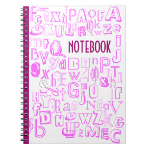 Caderno Espiral Notebook Alfabet (Fuchsia)