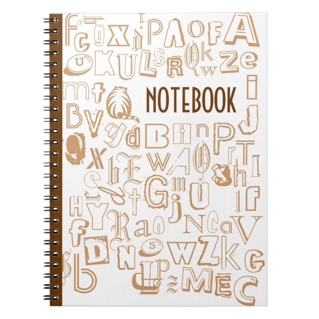 Caderno Espiral Notebook Alfabeto (Brown) (Frente)