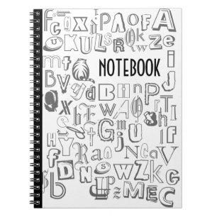 Caderno Espiral Notebook Alfabeto (Preto)
