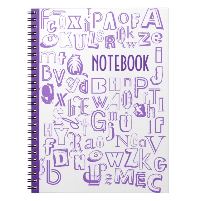 Caderno Espiral Notebook Alfabeto (Roxo) (Frente)