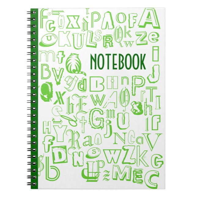 Caderno Espiral Notebook Alfabeto (Verde) (Frente)
