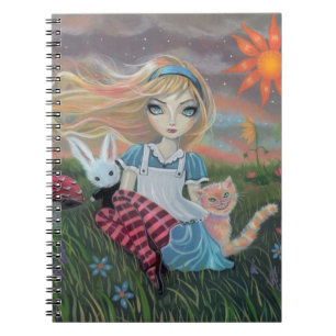Caderno Espiral Notebook Alice in Wonderland Fantasy Art