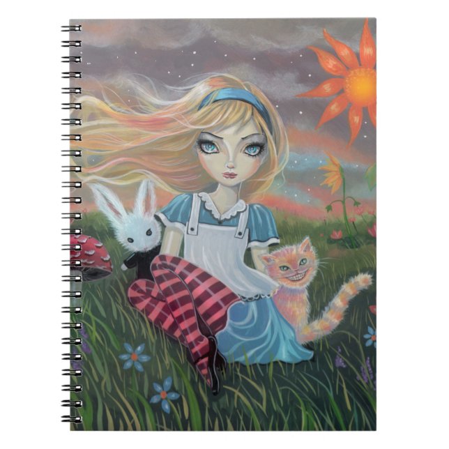 Caderno Espiral Notebook Alice in Wonderland Fantasy Art (Frente)