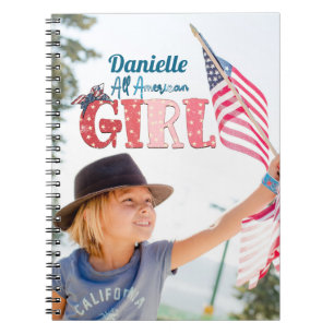 Caderno Espiral Notebook All American Girl Personalizado
