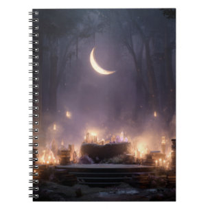 Caderno Espiral Notebook Altar Encantado Crescente Moon