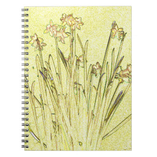 Caderno Espiral Notebook Amarelo Daffodils Flowers