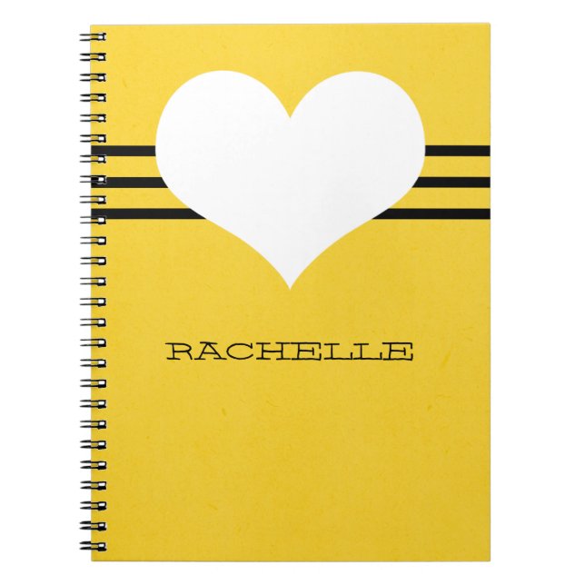 Caderno Espiral Notebook amarelo moderno (Frente)