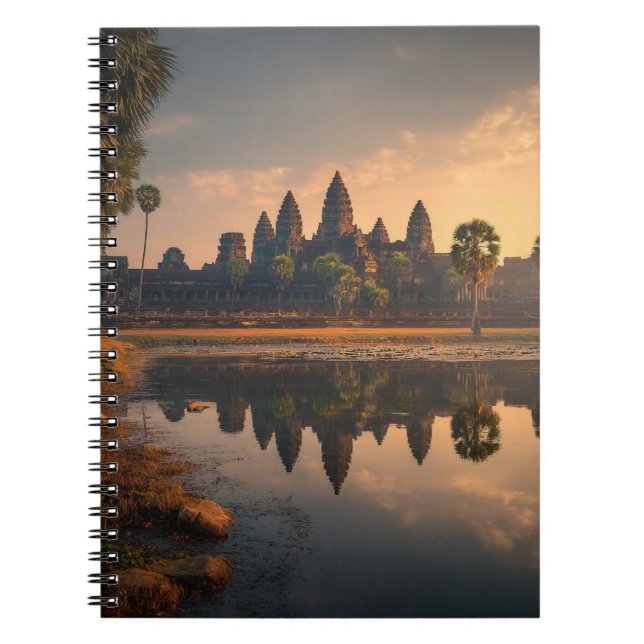 Caderno Espiral Notebook Angkor Wat, Reflexão Sunrise (Frente)