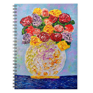 Caderno Espiral Notebook antigo Buquê Timey