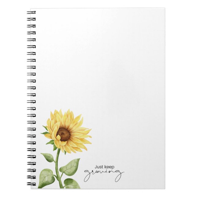 Caderno Espiral Notebook "Apenas continue crescendo" (Frente)