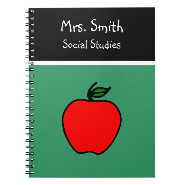 Caderno Espiral Notebook Apple do professor personalizado (Frente)