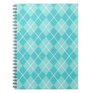 Caderno Espiral Notebook Aqua Argyle