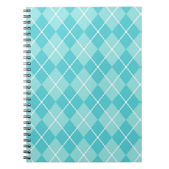 Caderno Espiral Notebook Aqua Argyle (Frente)
