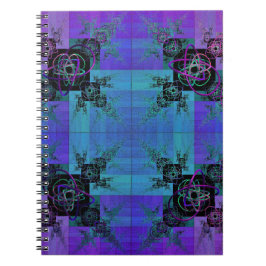 Caderno Espiral Notebook Aqua e Lilac Fractal Joy Spiral