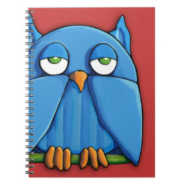 Caderno Espiral Notebook Aqua Owl Red 2