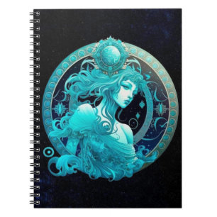 Caderno Espiral Notebook Aquarius Zodiac Espiral