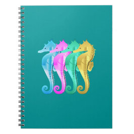 Caderno Espiral Notebook aquático/rosa/azul/marinho dourado