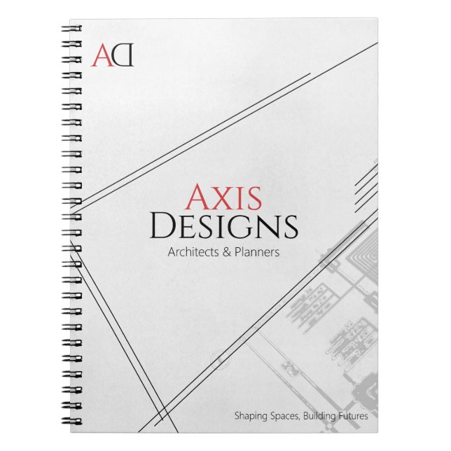 Caderno Espiral Notebook Arquiteto Espiral | Design de Blueprint (Frente)