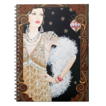 Notebook Art Deco Lady Christmas