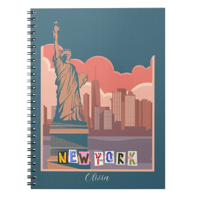 Caderno Espiral Notebook Artista Nova York Skyline - Personalizado (Frente)