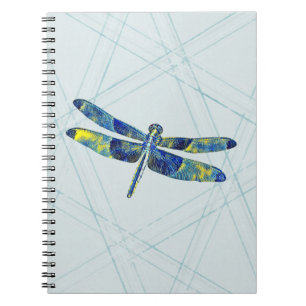 Caderno Espiral Notebook Artsy Blue Dragonfly Diário