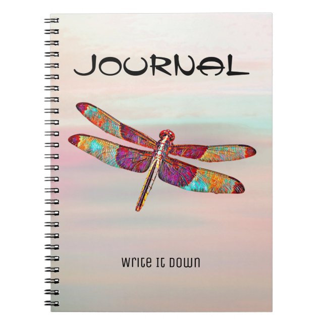 Caderno Espiral Notebook Artsy Dragonfly Diário (Frente)