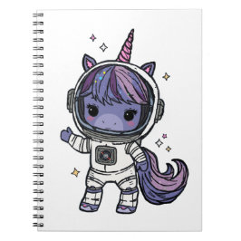 Caderno Espiral Notebook Astro Unicorn Cute