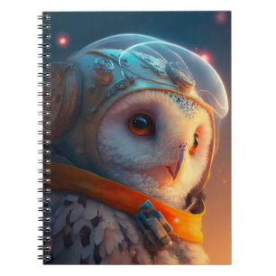 Caderno Espiral Notebook Astronauta de Coruja Adorável