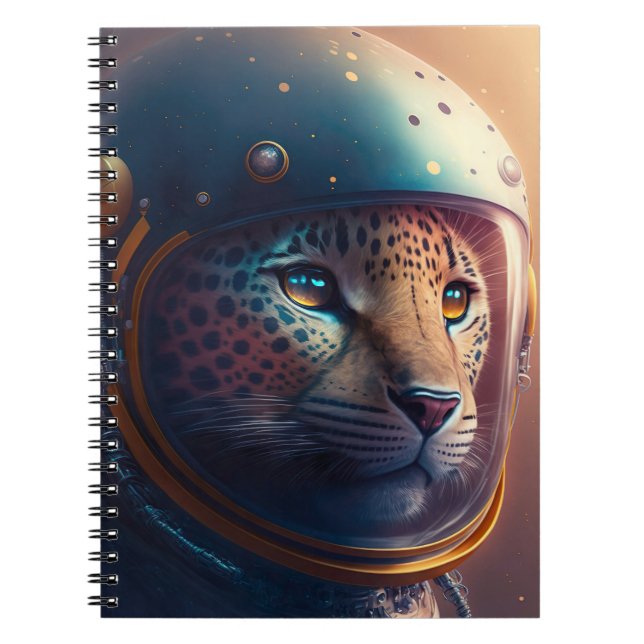 Caderno Espiral Notebook Astronauta Jaguar Adorável (Frente)
